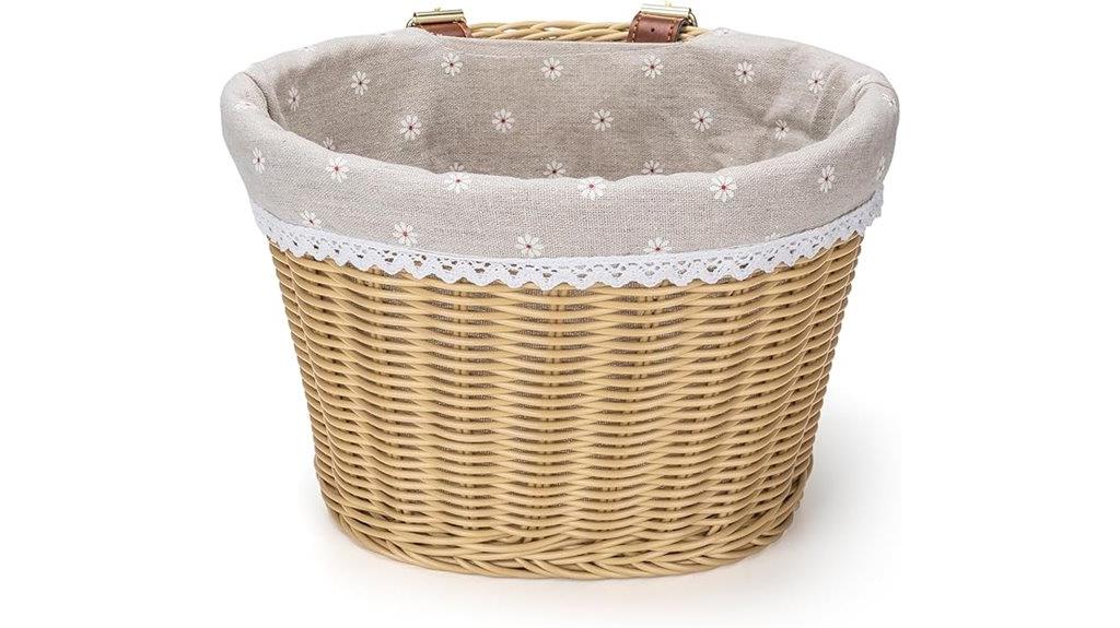 handmade wicker bicycle basket