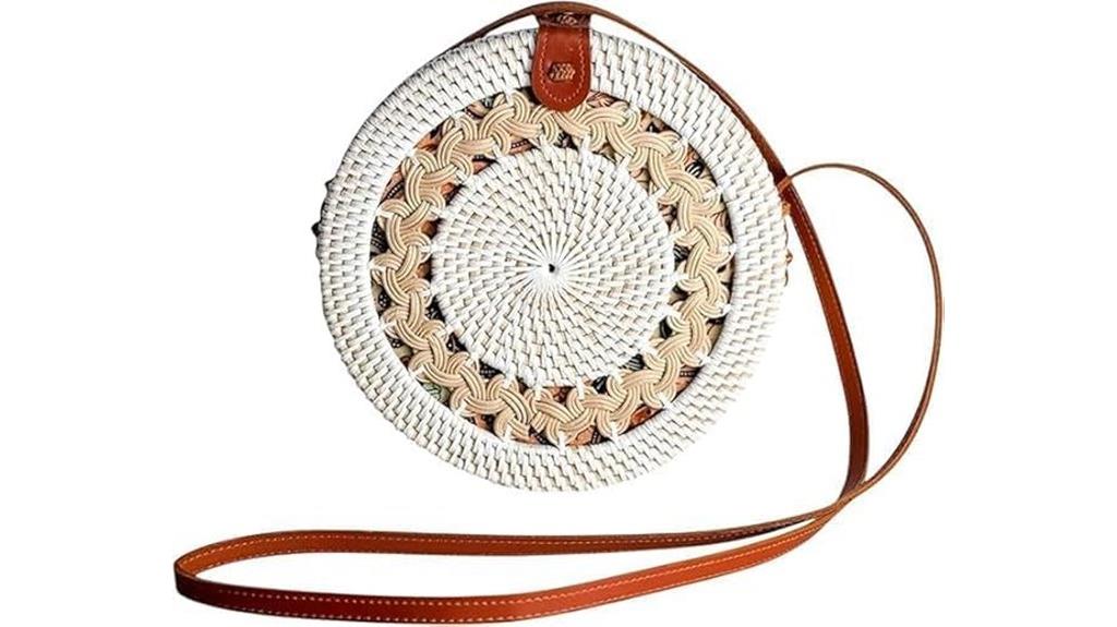 handmade wicker rattan purse
