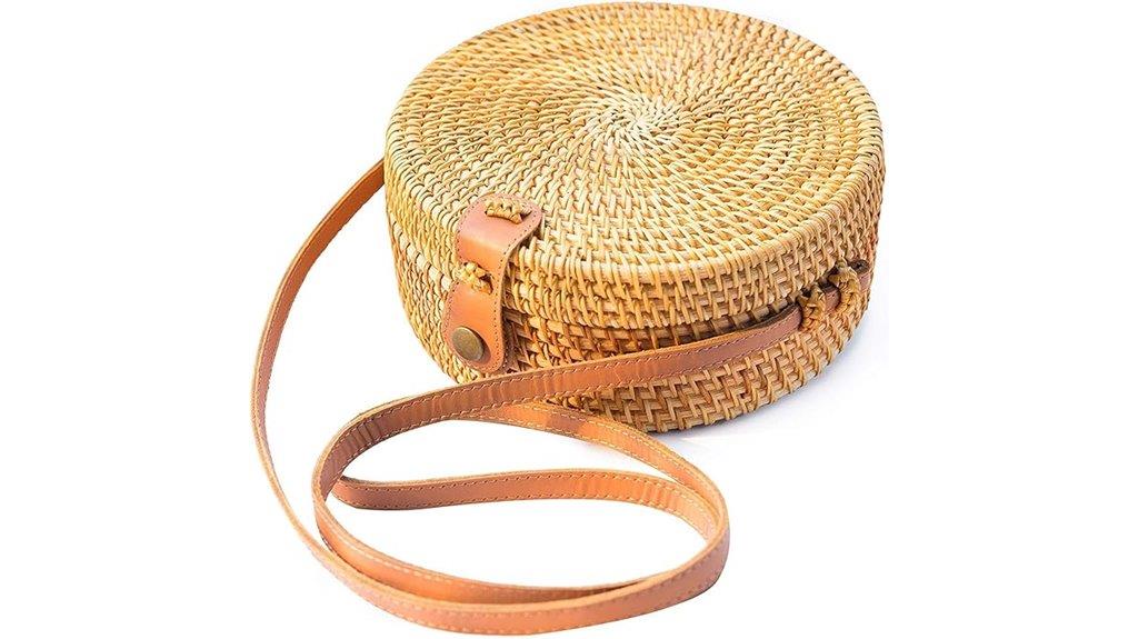 handwoven rattan bag