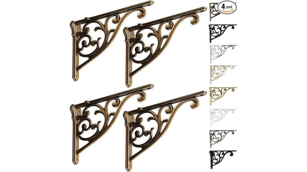 heavy duty antique brass brackets