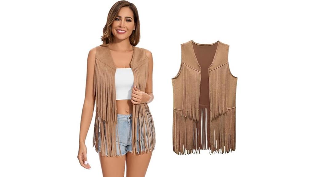 hippie fringe cowgirl vest