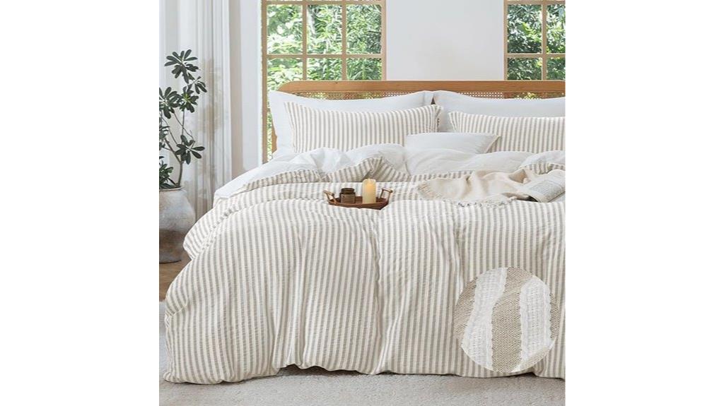 jacquard stripe duvet set