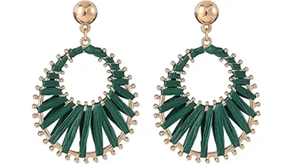 jewelry with raffia teardrop