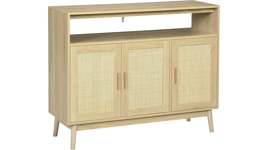 kitchen sideboard with rattan