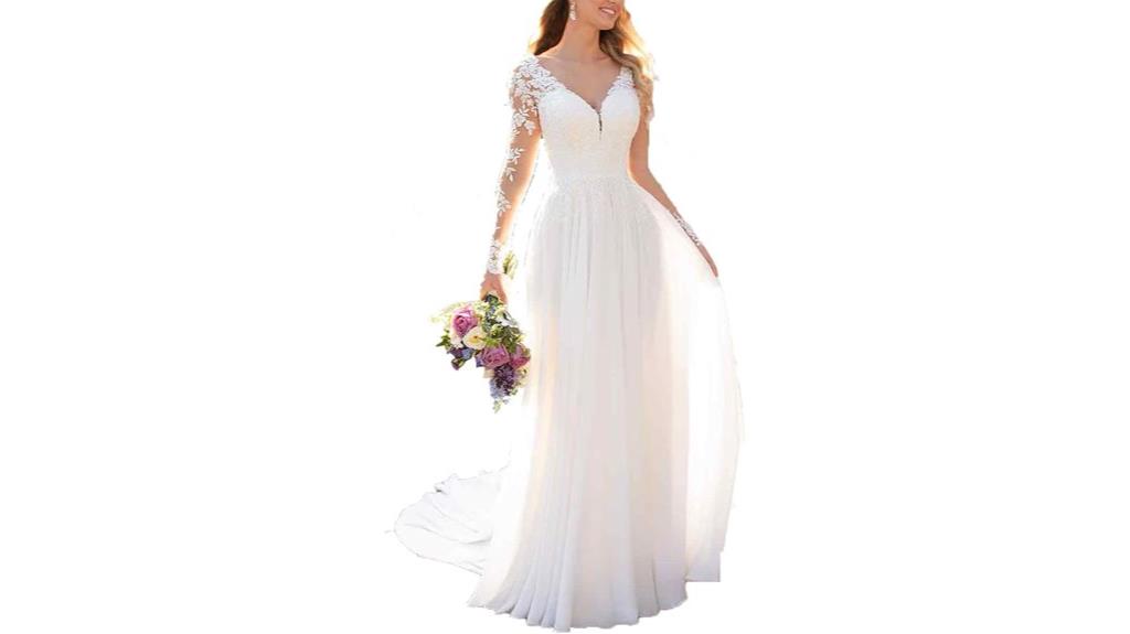 lace chiffon beach wedding