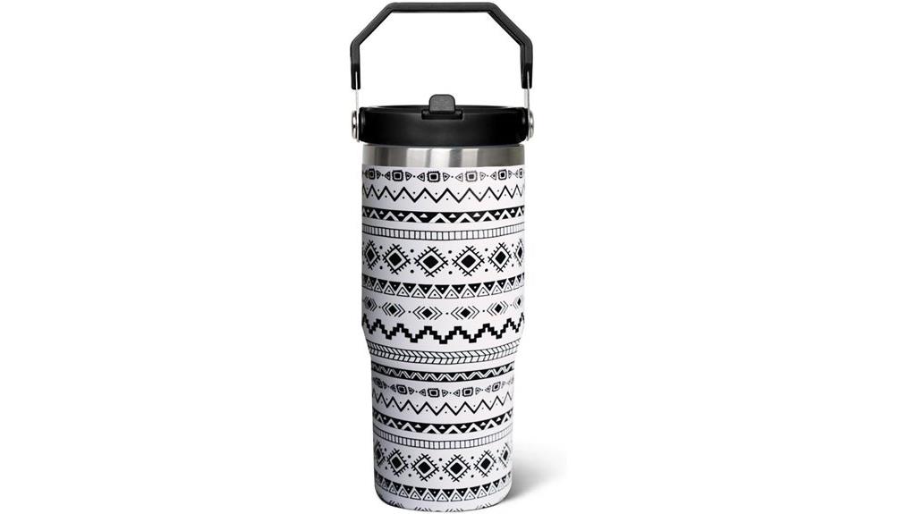 large black and white tumbler