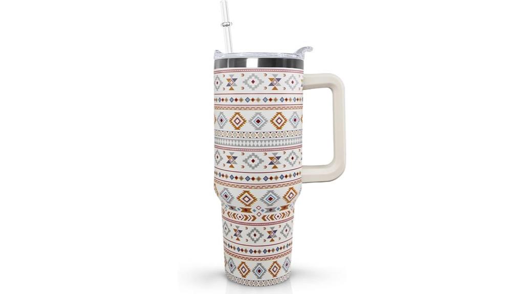 large boho insulated tumbler