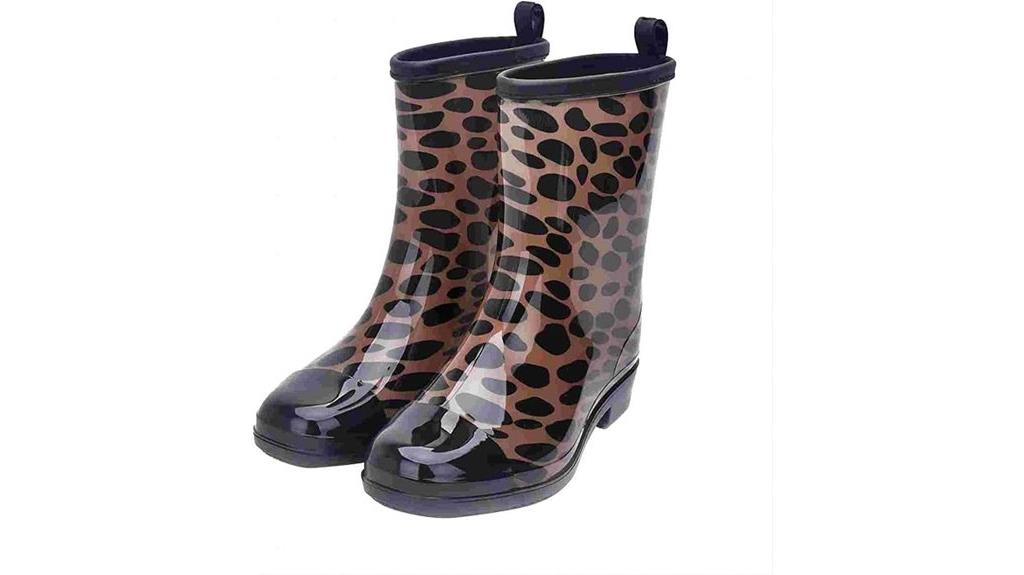 leopard floral waterproof boots