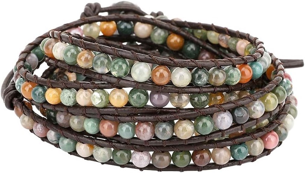 leopard rivet leather bracelet