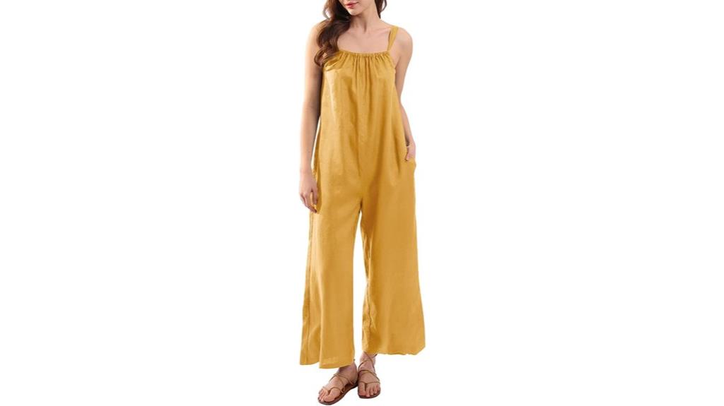 linen sleeveless jumpsuit