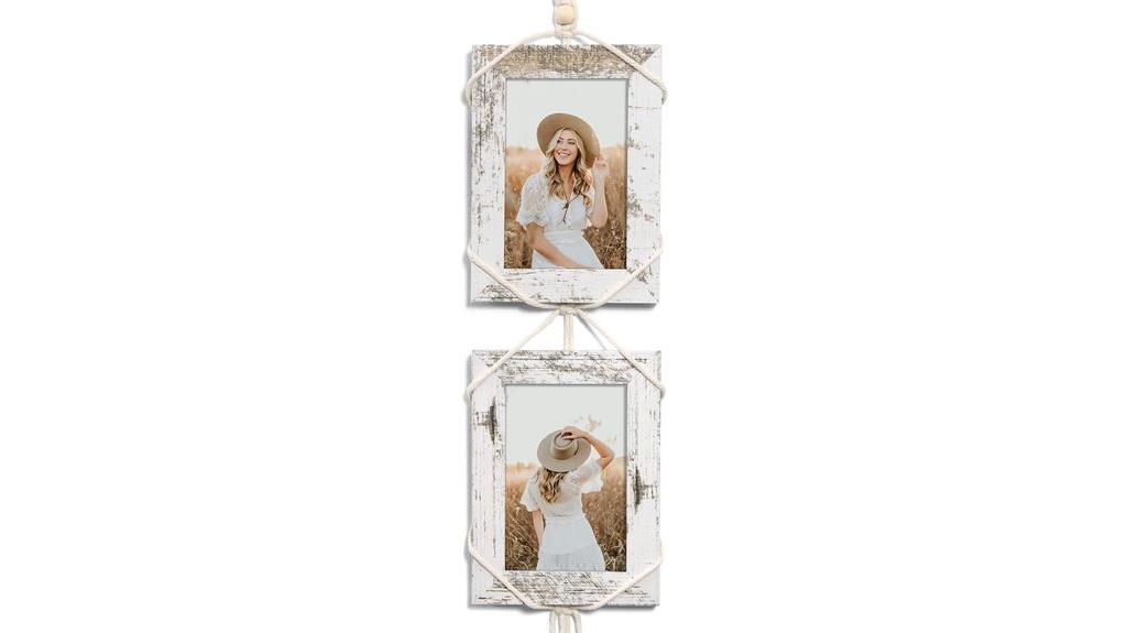 macrame glass picture frames