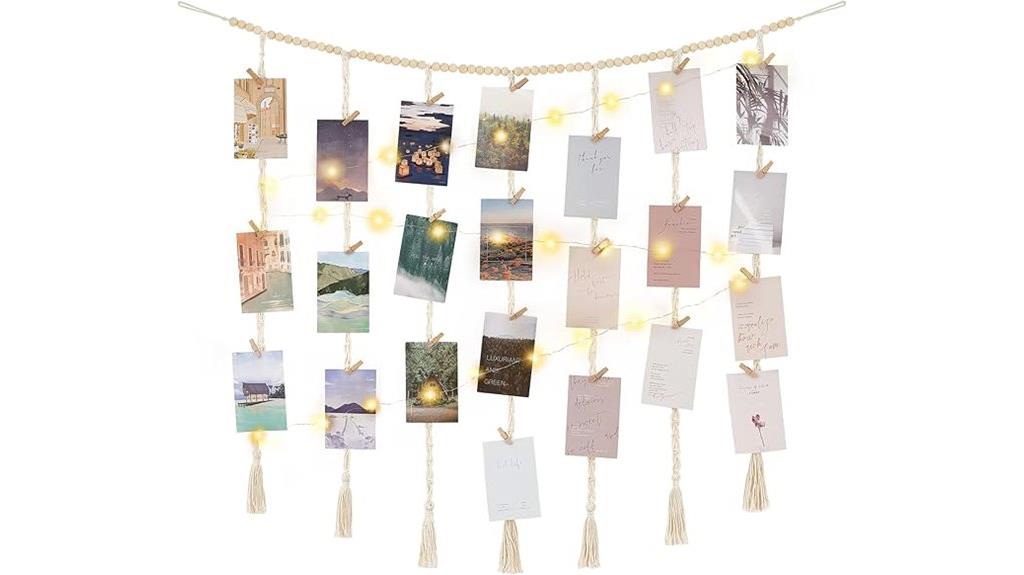 macrame photo wall decor