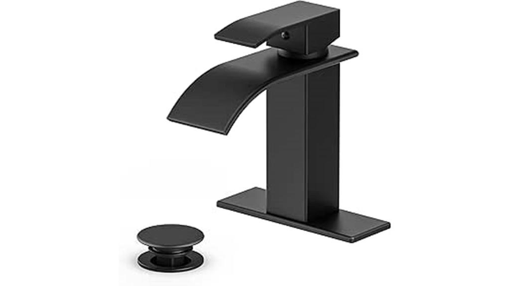 matte black waterfall faucet