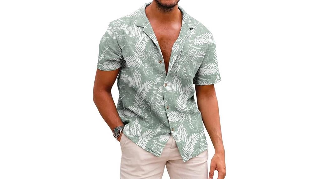 men s hawaiian button down shirt