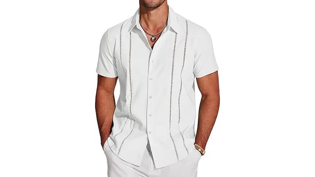men s linen short sleeve shirt