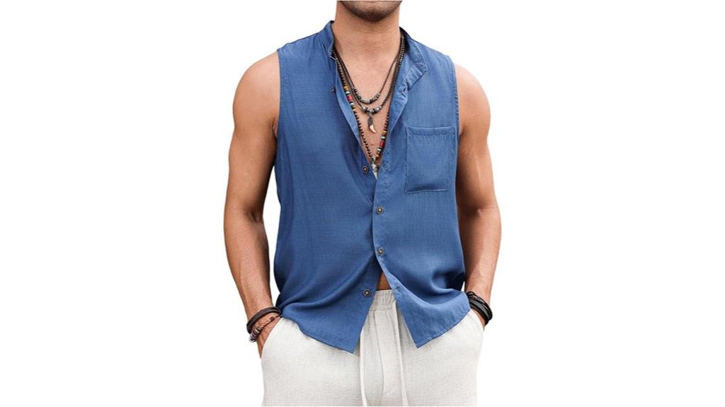 men s sleeveless boho vest