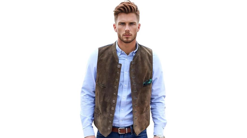 men s suede cowboy vest