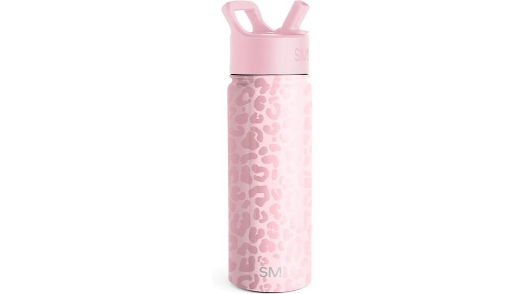 modern leopard water bottle