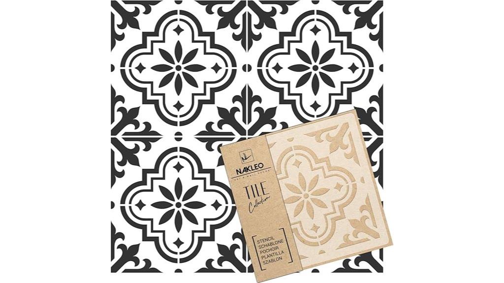 moroccan flower tile stencil