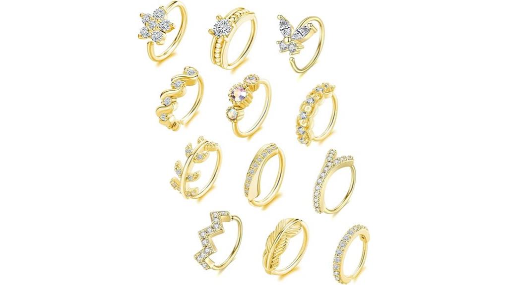 multi color cartilage hoop earrings