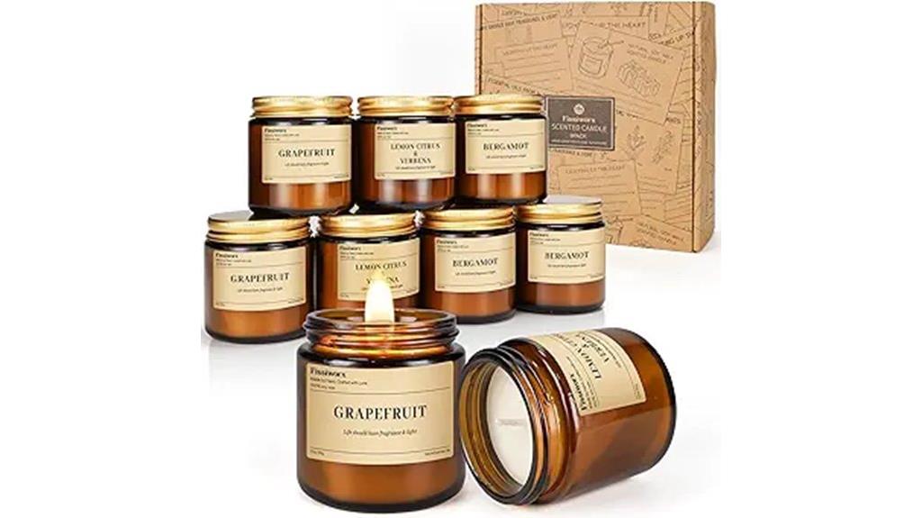 nine amber jar soy candles