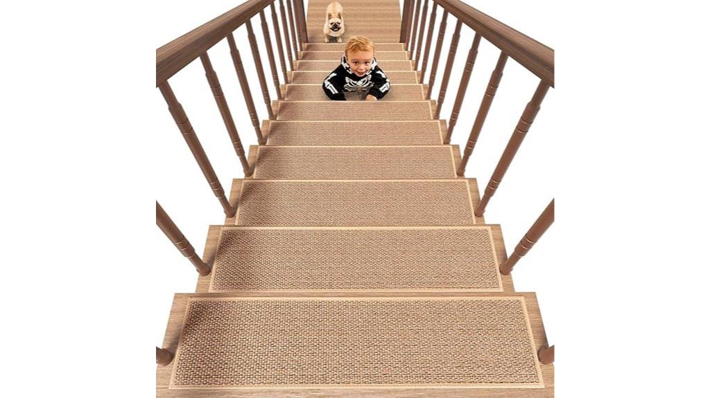 non slip beige stair treads