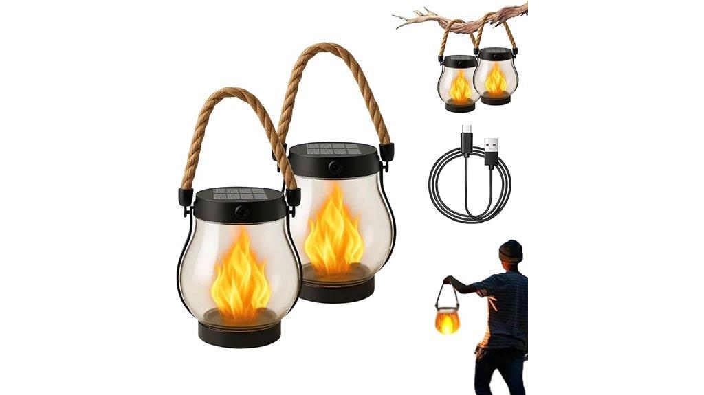 outdoor solar lanterns pair