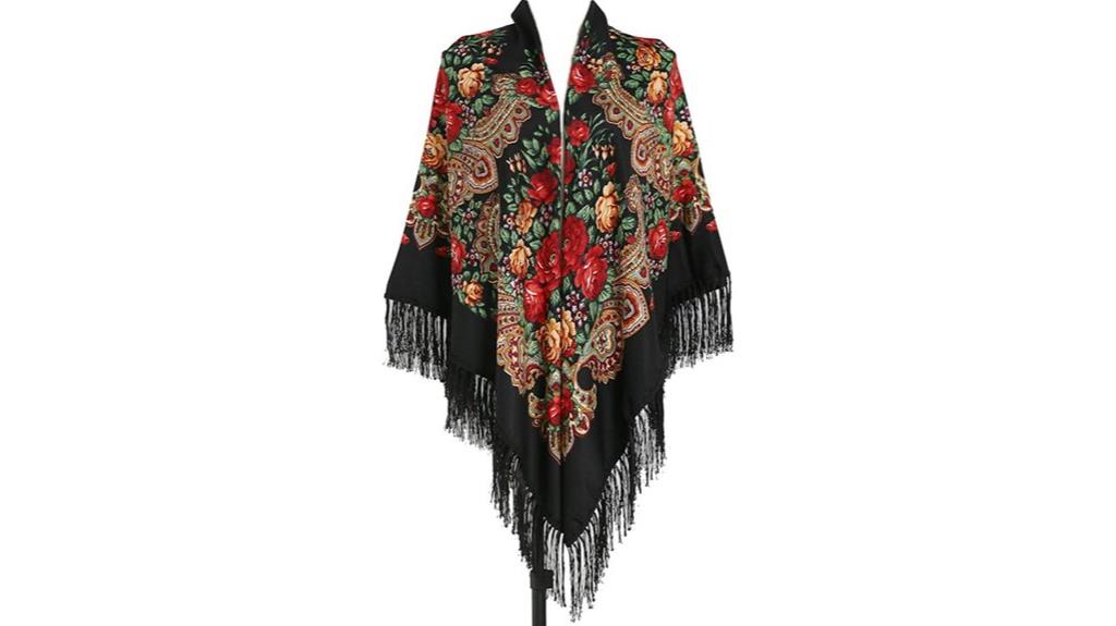 oversized retro floral scarf