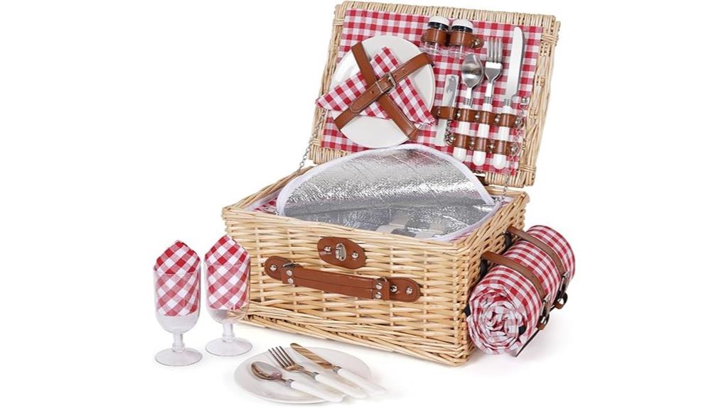 picnic basket set for two