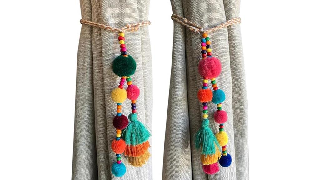 pom pom tassel curtain holders