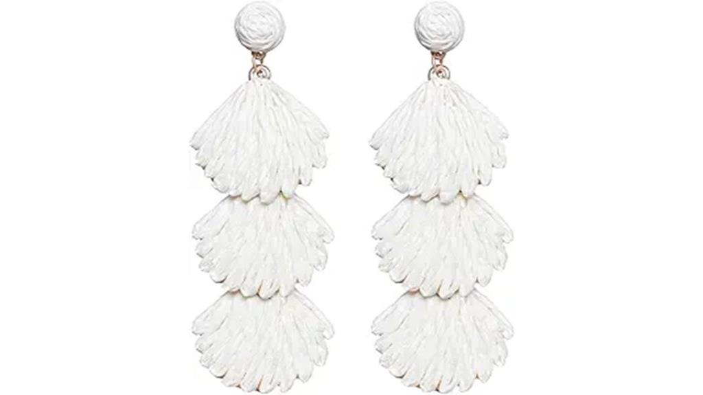 raffia dangle earrings