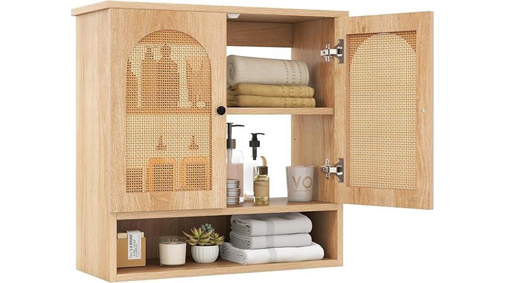 rattan bathroom medicine cabinet