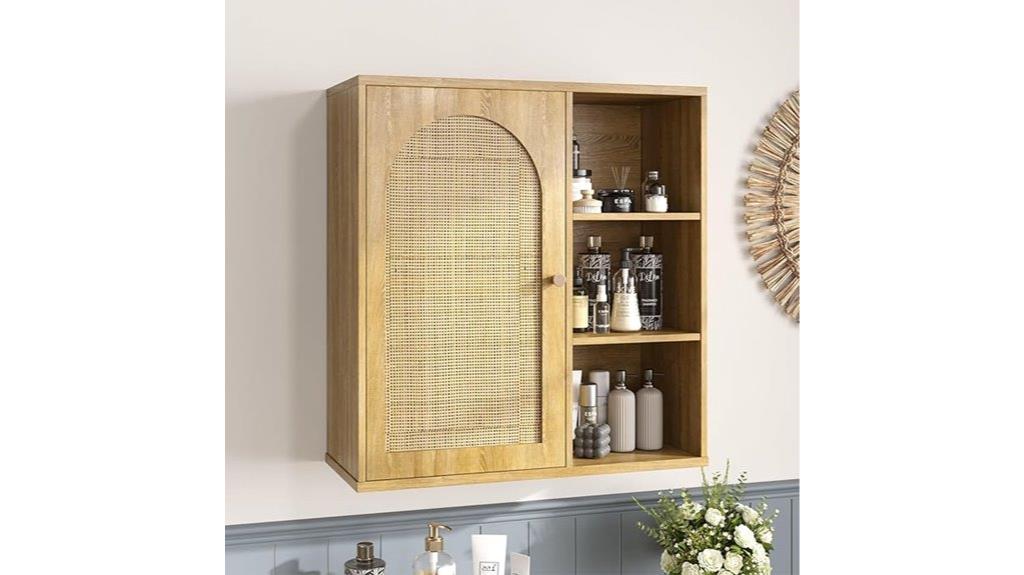 rattan bathroom wall cabinet