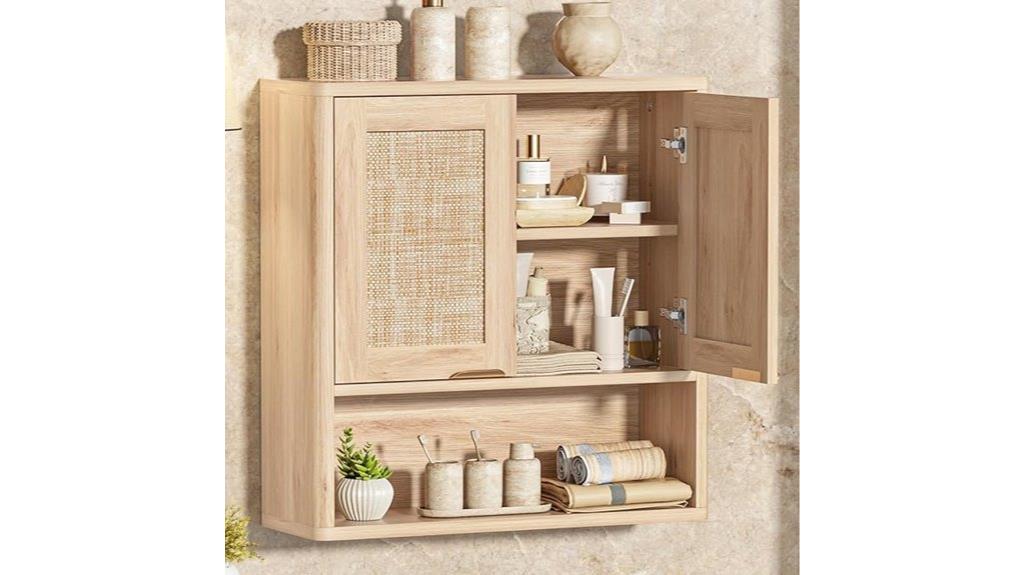 rattan bathroom wall cabinet