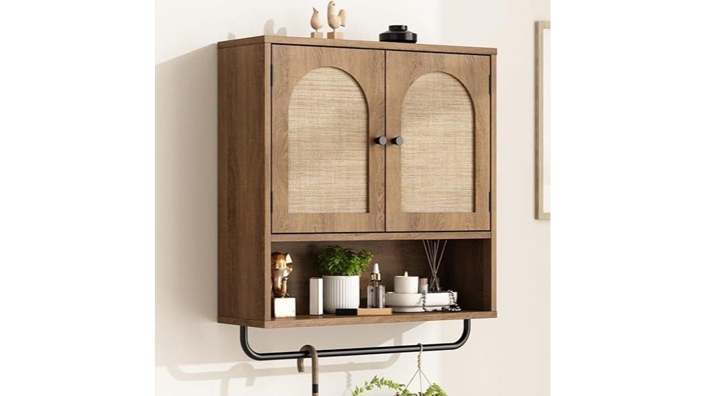 rattan bathroom wall cabinet
