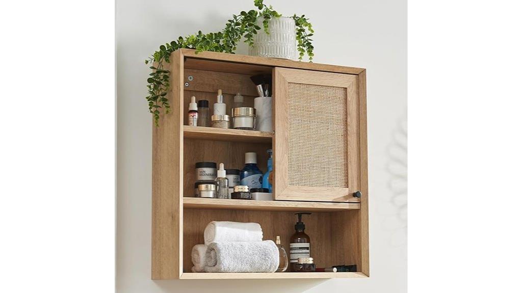 rattan bathroom wall storage