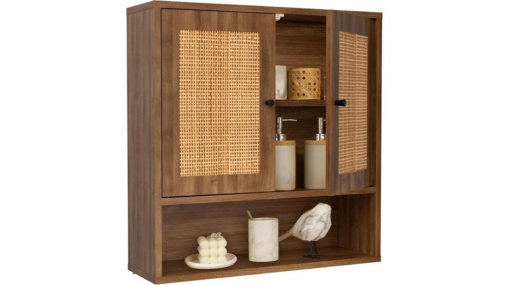 rattan wall toilet storage