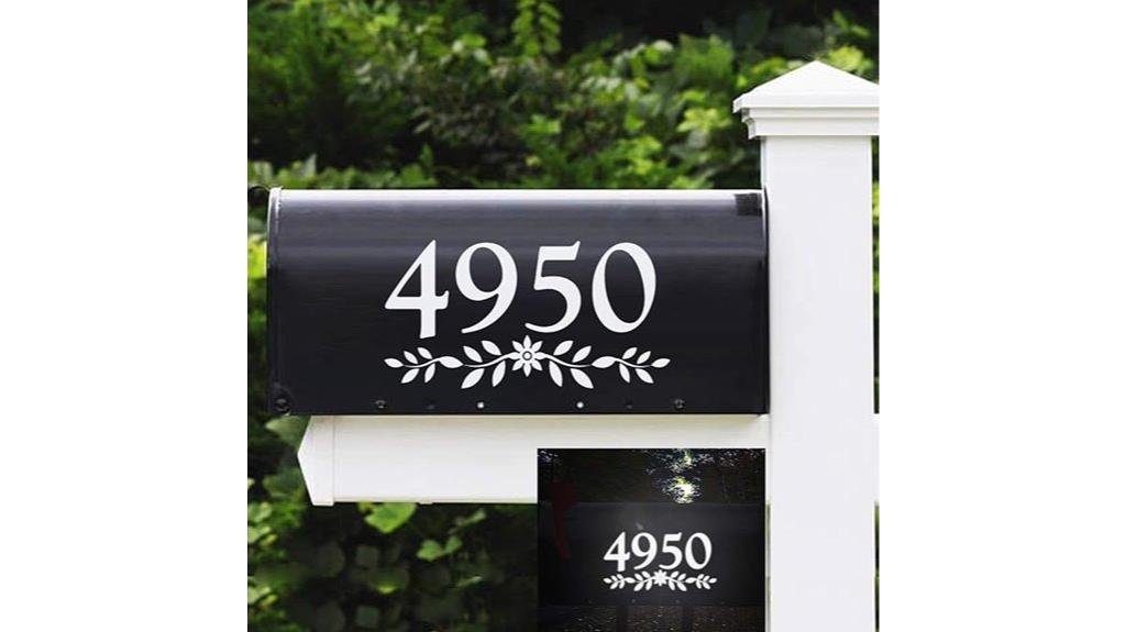 reflective white mailbox numbers