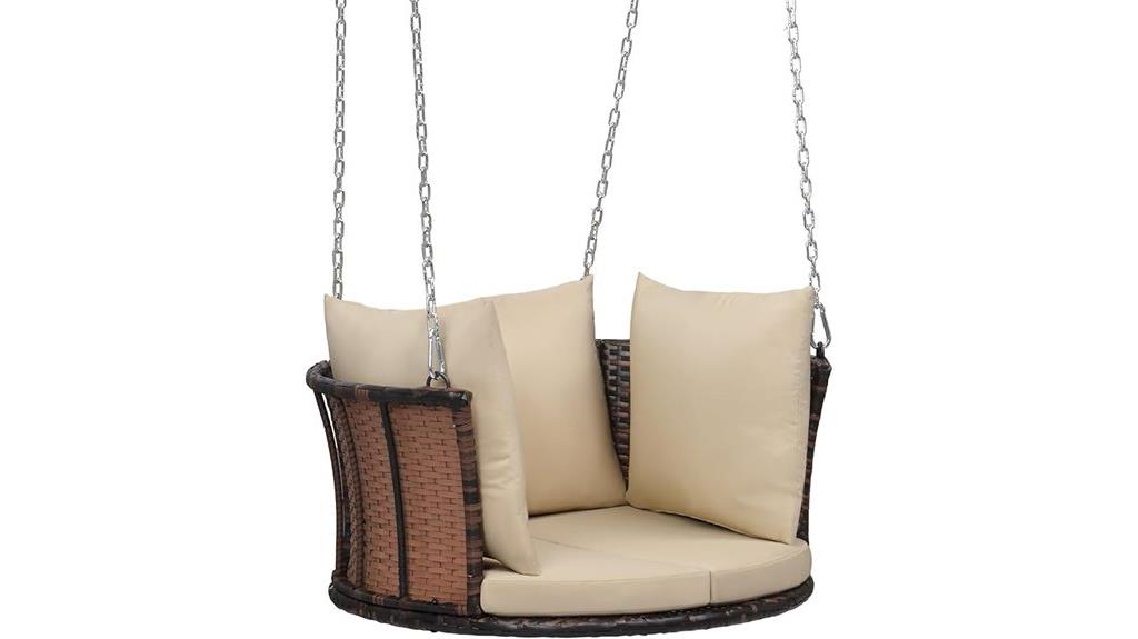 round rattan porch swing