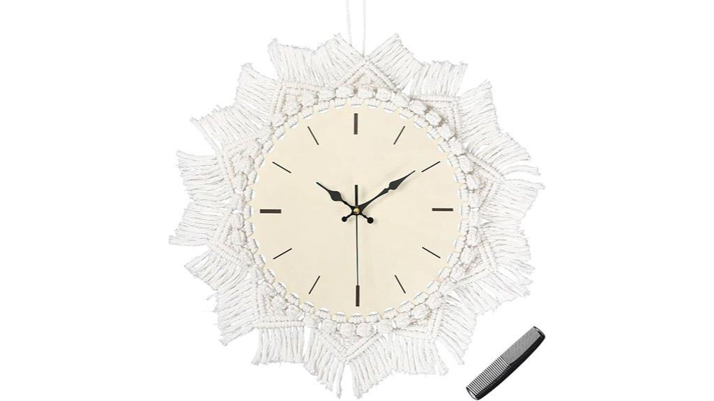rustic boho macrame clock