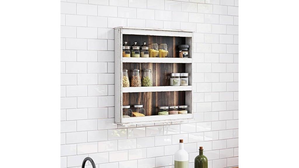 rustic burnt wooden spice rack