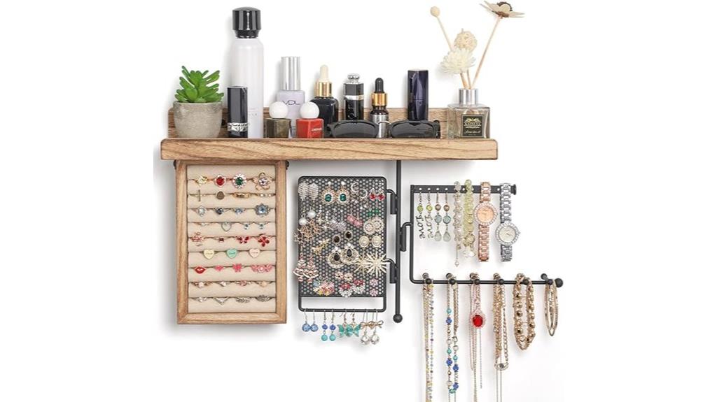 rustic wall jewelry organizer