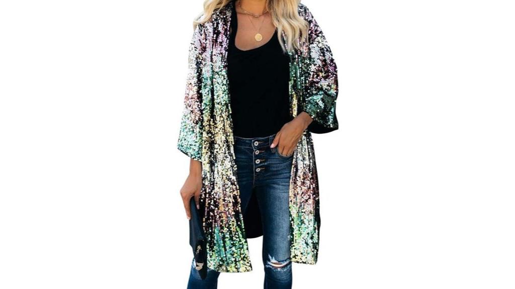 sequin blazer cardigan jacket