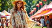 sequin kimono festival fashion
