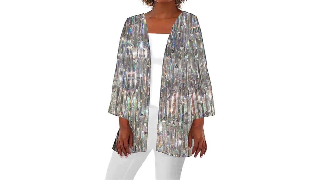 sequin print kimono