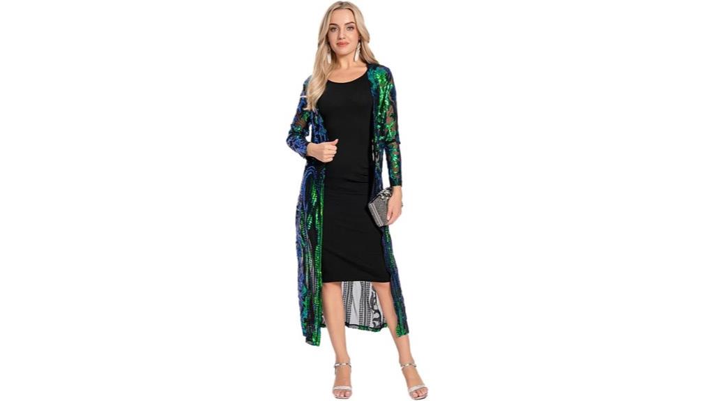 sequined women s duster cardigan