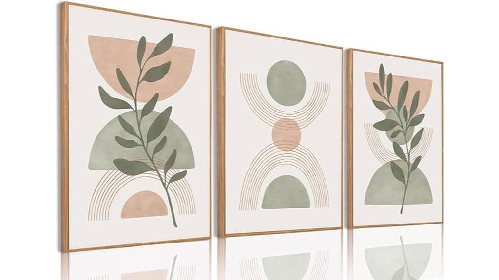 set of 3 framed botanical prints