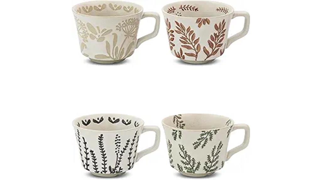 set of four ceramic mugs