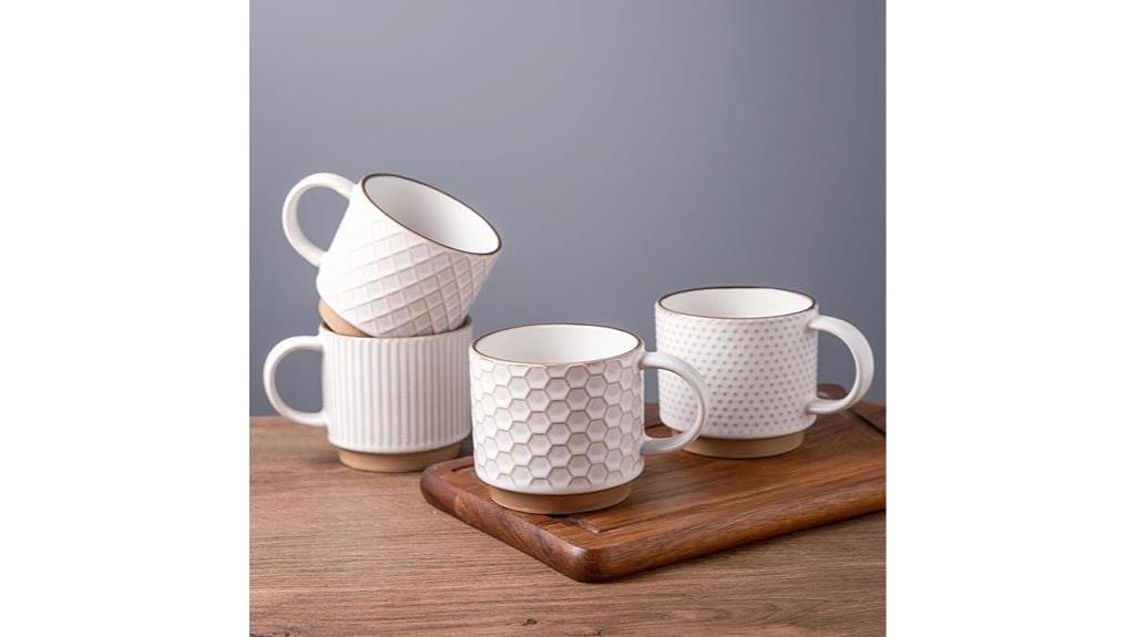 set of four ceramic mugs