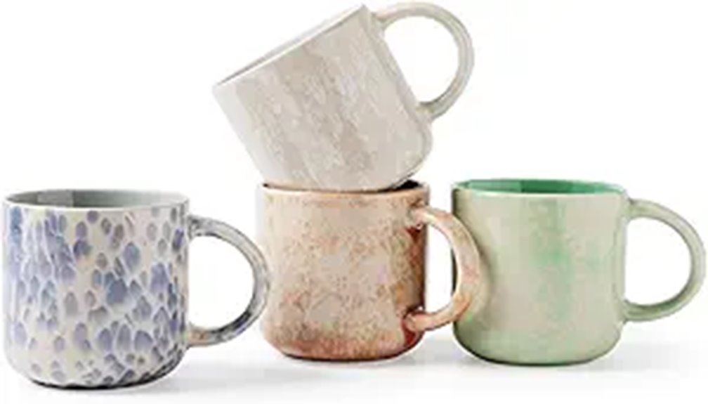 set of four coffee mugs
